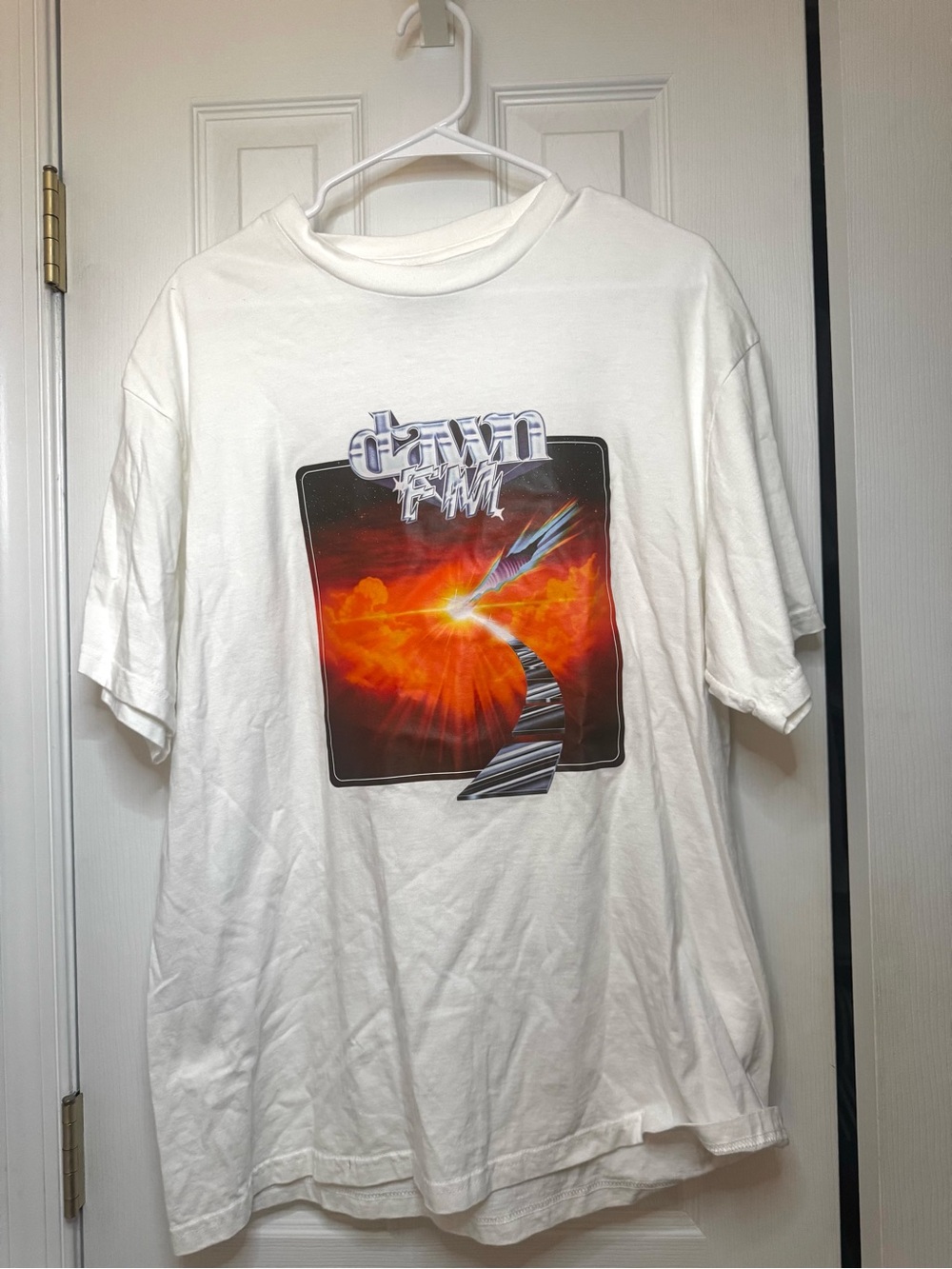 The Weeknd Dawn FM White Graphic Tee with Sunset Path Print